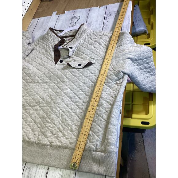 Faherty Epic Quilted Fleece Pullover Men’s Oatmeal Melange Size M - Picture 5 of 6